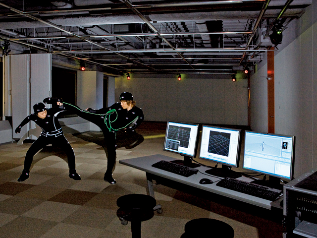 【モーションキャプチャースタジオ】世界標準であるVICON社のシステムを導入し、3DCGキャラクターのリアルな動きを実現